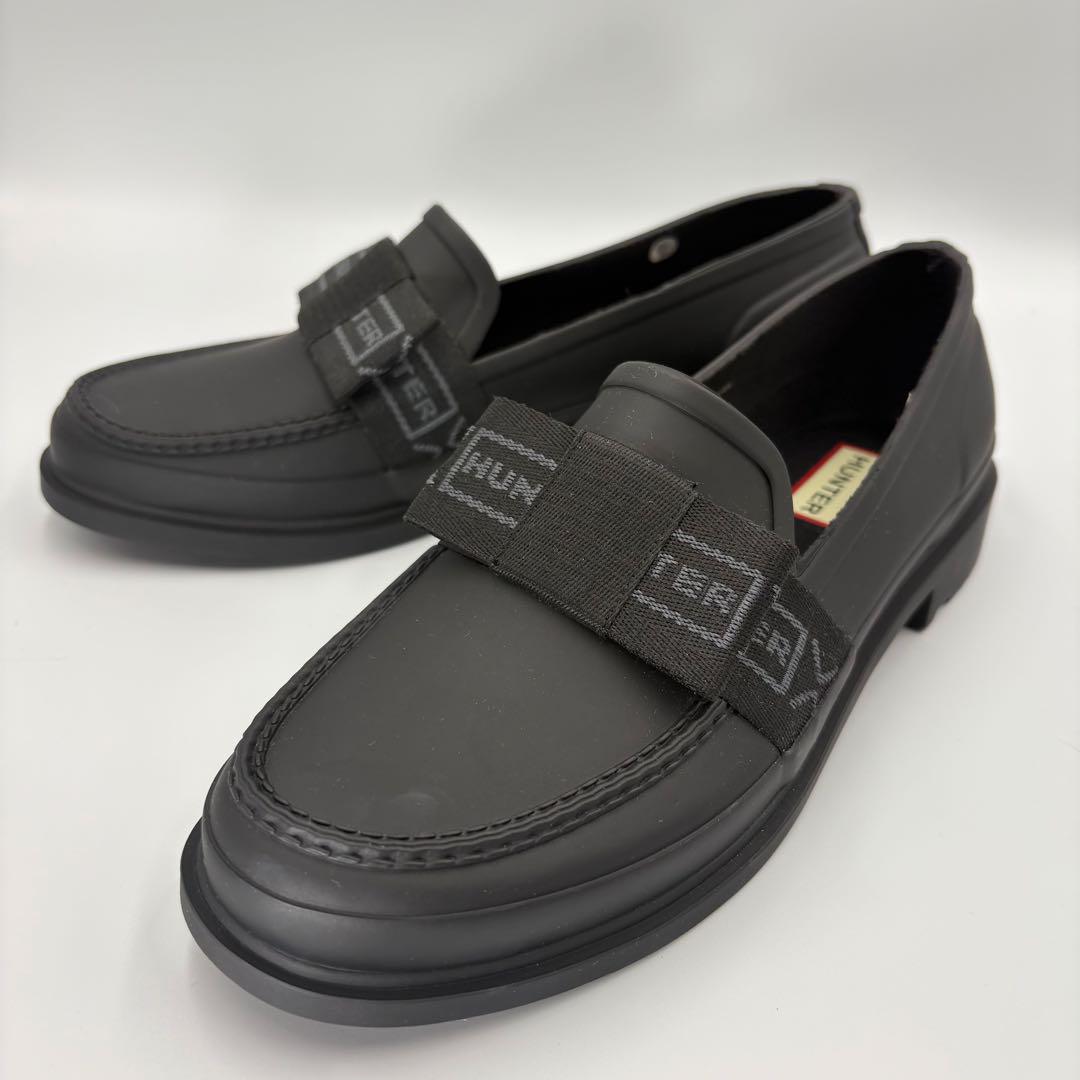 ハンター HUNTER リボン　ローファー レインシューズ　箱あり HUNTER / ハンター リボン ローファー WOMENS REFINED BOW GLOSS