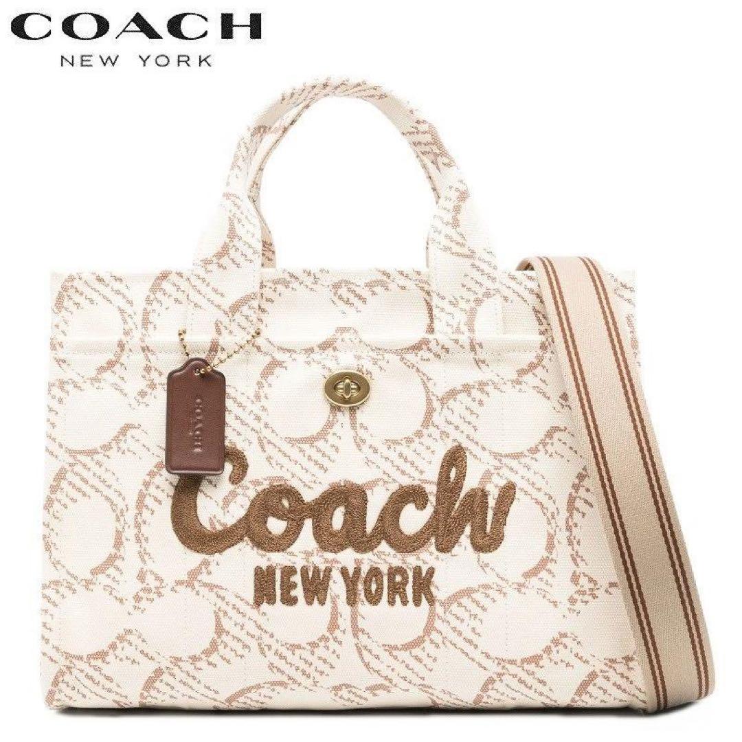 COACH コーチ　カーゴ トート バッグ 34・シグネチャー キャンバス