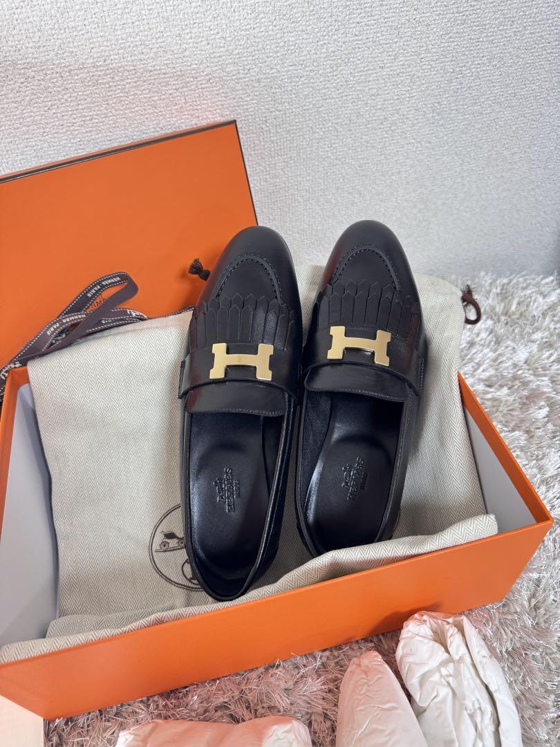 HERMES モカシン 《ロワイヤル》 ブラック/サイズ36.5 靴 HERMES モカシン 《ロワイヤル》 ブラック/サイズ36.5 靴