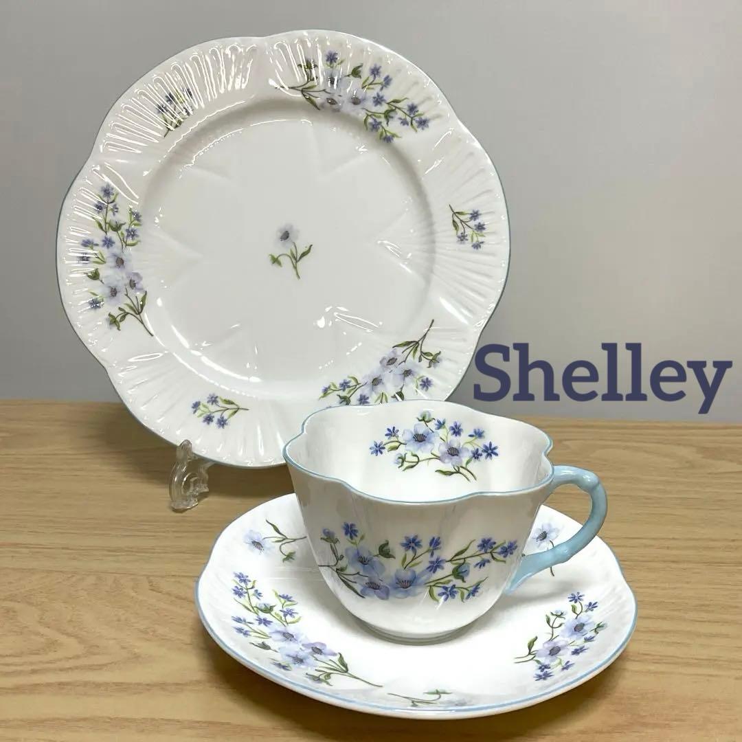 イギリス シェリー ブルーロック カップ＆ソーサー プレート トリオCHERIE