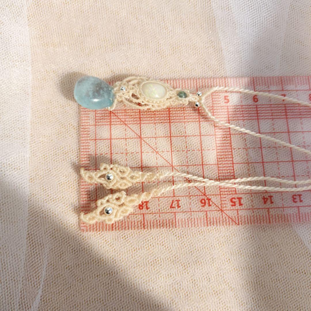 オパール アクアマリン マクラメ編みネックレス 他1点同梱 WWW_OLIVIERBERNSTEIN_COM