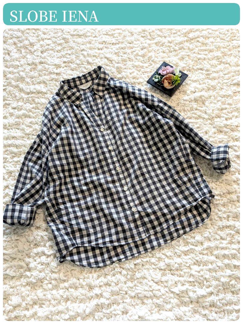 美品【SLOBE IENA】スローブイエナ　スキッパー　ギンガムチェック　長袖