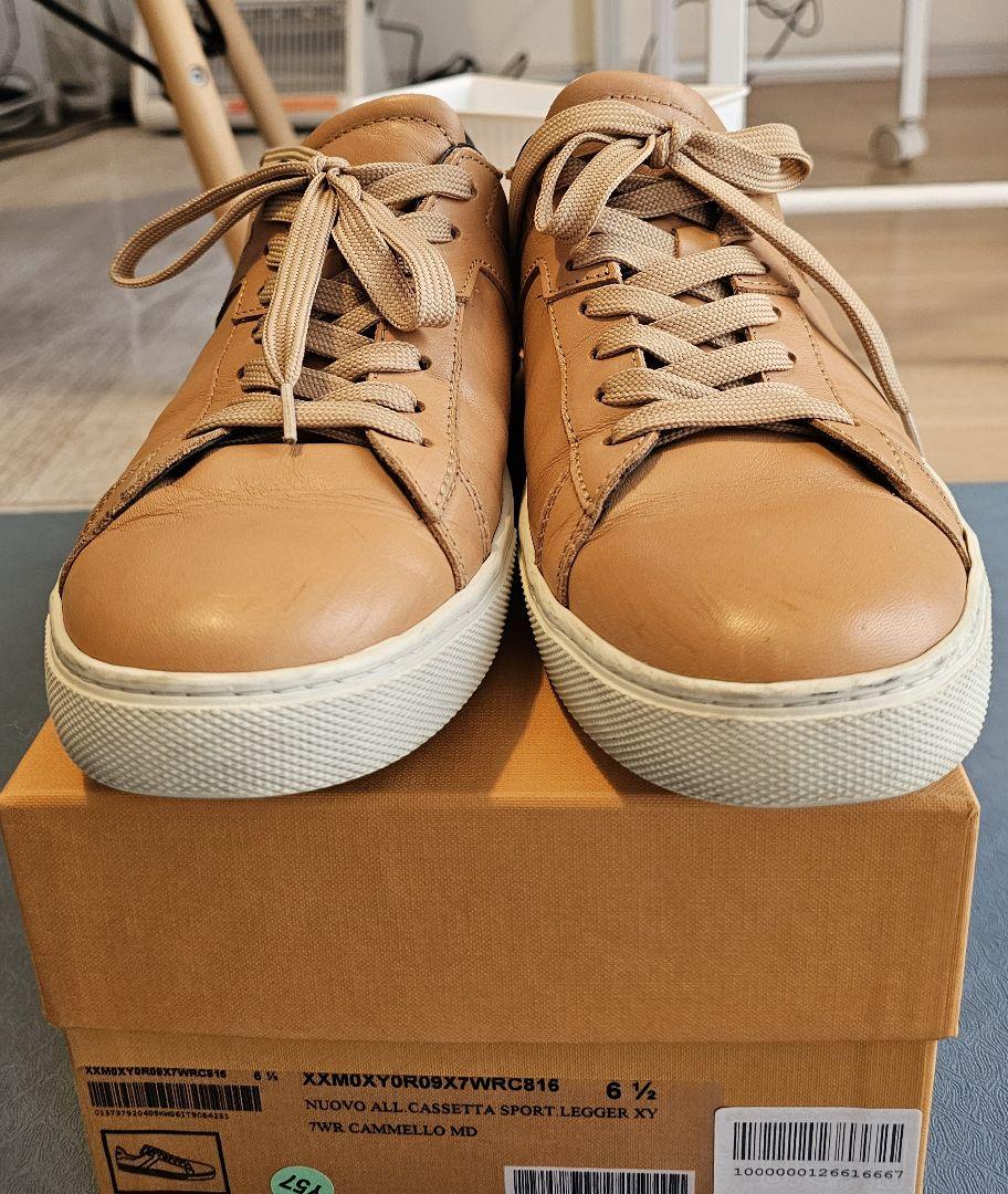 TOD'S ベージュ レザー スニーカー 6 ½