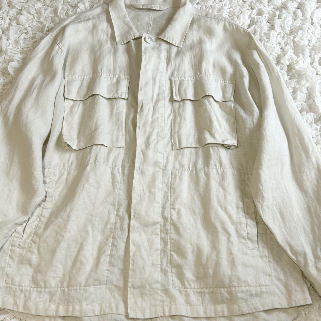 ジャーナルスタンダード MILITARY FATIGUE JACKET 麻 白