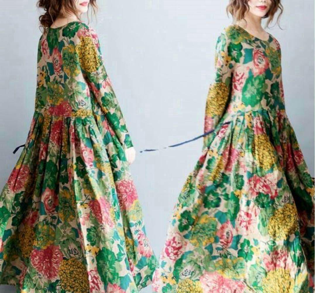 メルカリ 新品 大人気 ロング マキシ ワンピース 長袖 ボタニカル レディース ロングワンピース 5 525 中古や未使用のフリマ