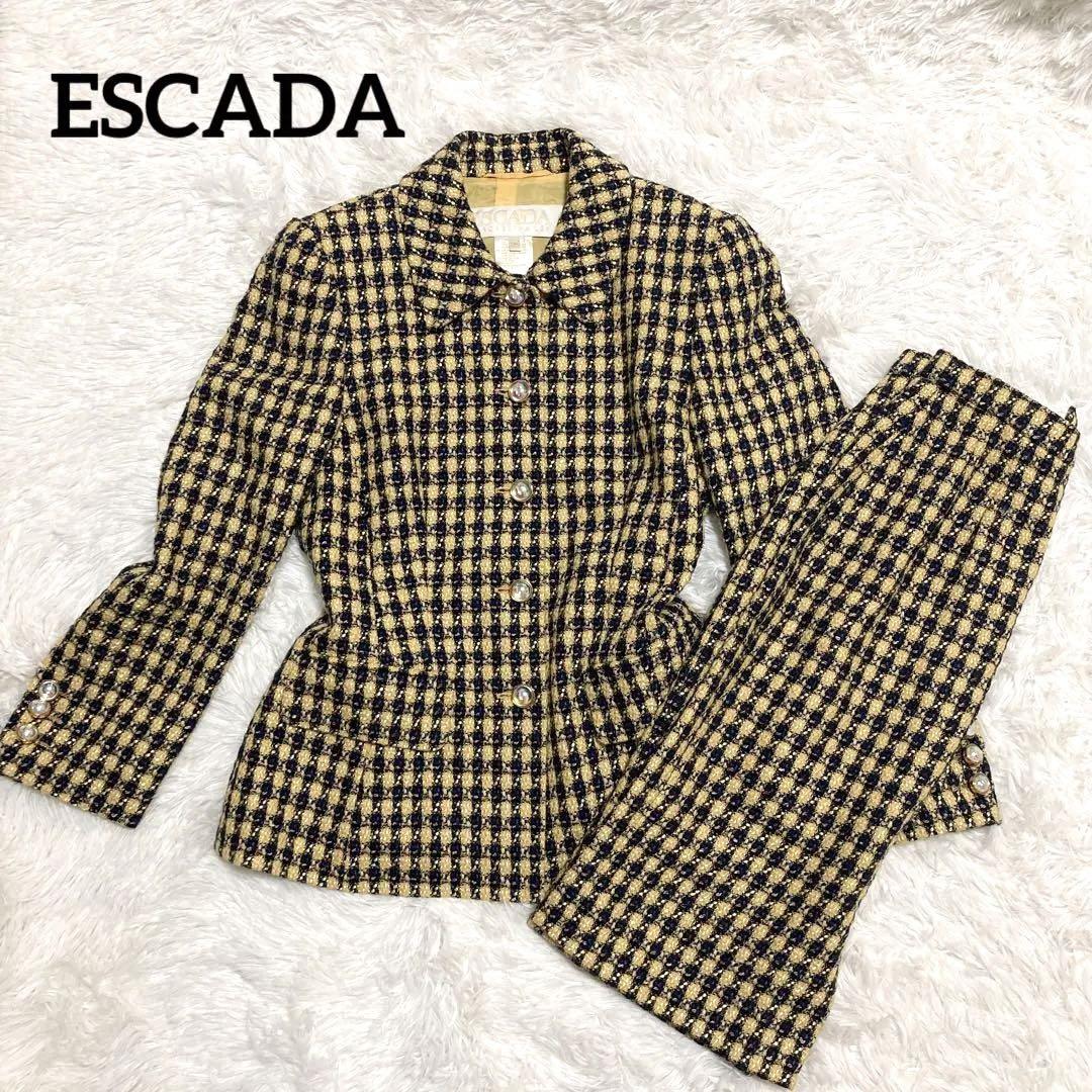 ESCADA セットアップ ジャケット スカート ツイード 羊毛 シルク 36 ...