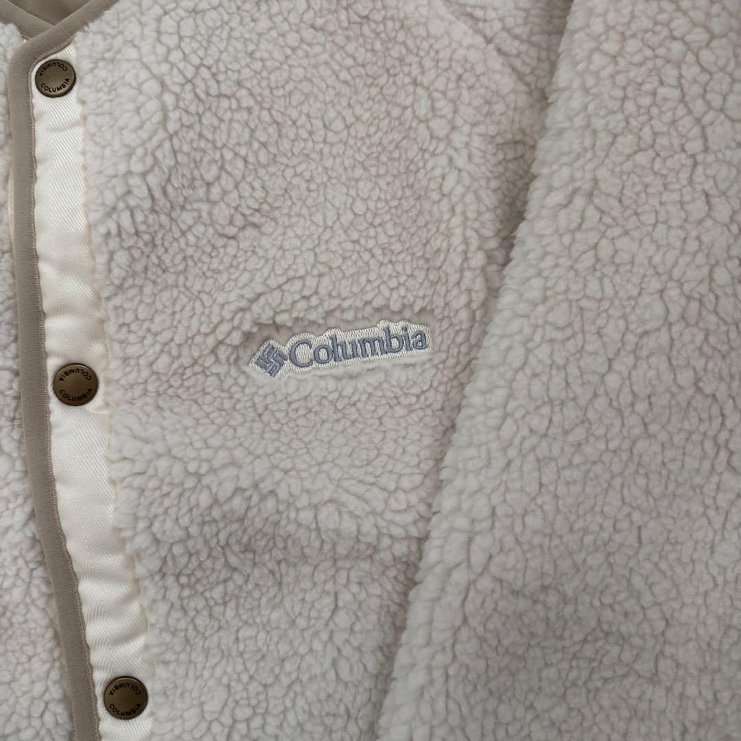 Columbia ノーカラージャケット アイボリー　キッズのLサイズ