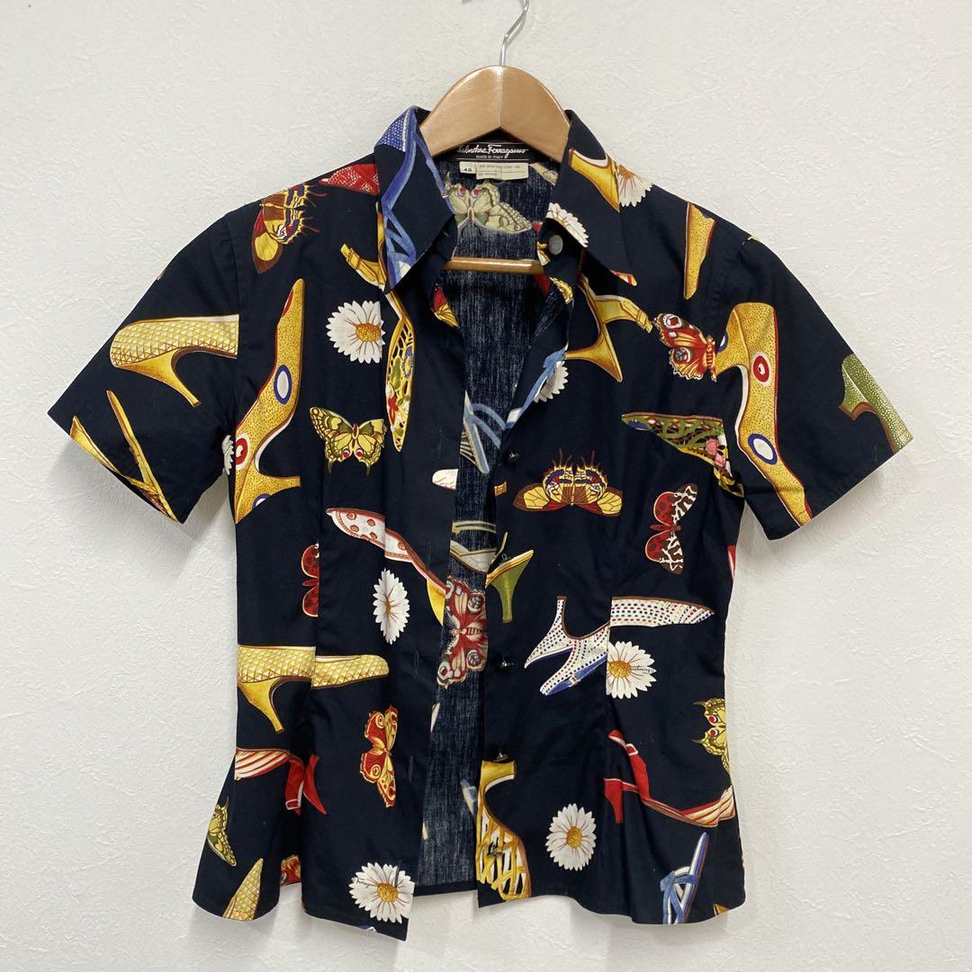 ♦︎新品同様♦︎フェラガモ♦︎アロハ風シャツ♦︎