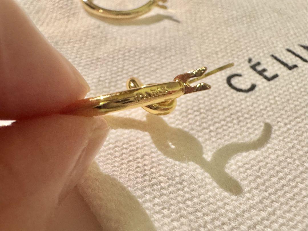 CELINE セリーヌ ノット ピアス ゴールド