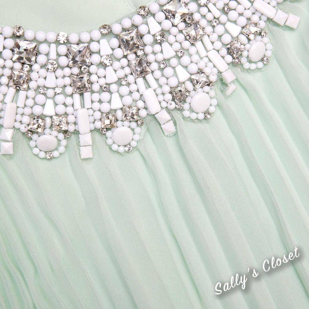 ❤️25秋新作 新品♡ SelfPortraitミント色ロングワンピース♡　E98