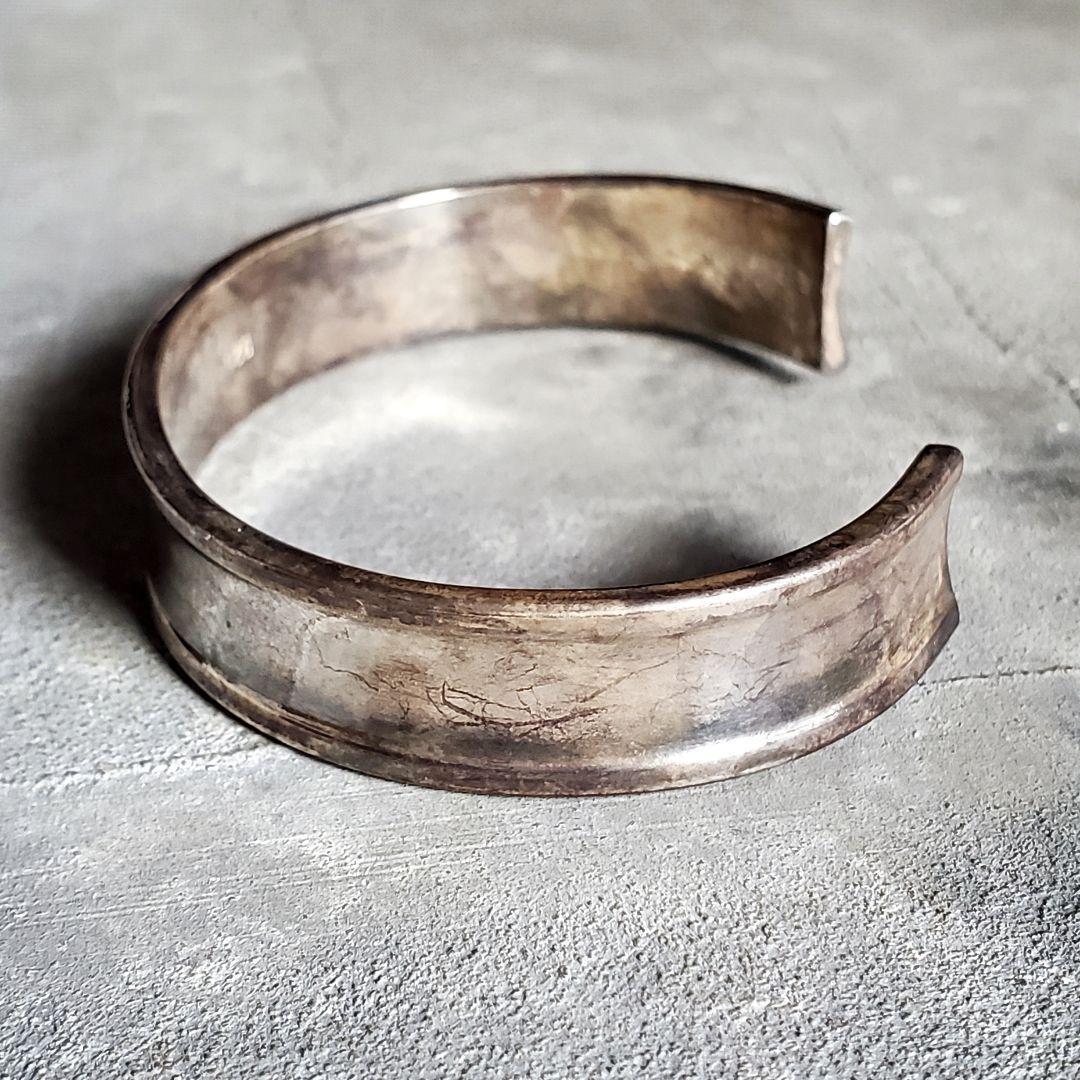 ヴィンテージ シルバー925 ワイド バングル ブレスレット VINTAGE