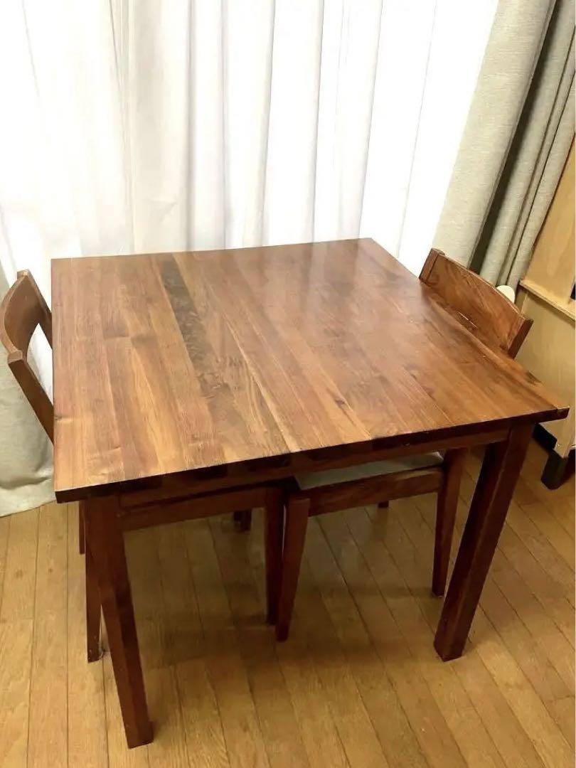 無印良品　ウォールナット　ダイニングテーブル　80センチ