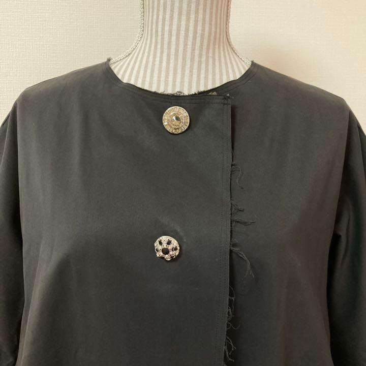 品質保証低価 01T131 leur logette ブラック ノーカラーコート 羽織り YST5b-m60044460566 即納超歓迎