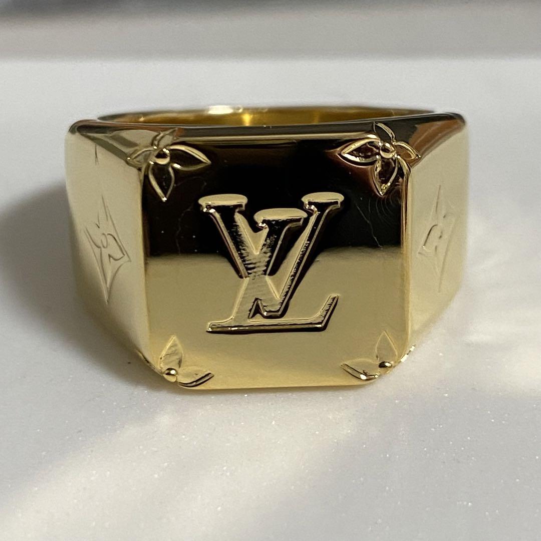 LOUIS VUITTON シグネットリング　極美品　モノグラム　19号　刻印M