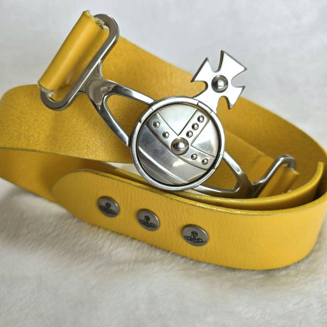 ️ヴィヴィアンウエストウッド ベルト ビッグオーブ レザー イエローVivienne Westwood