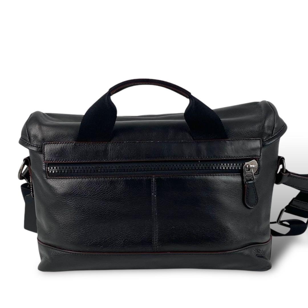 COACH コーチ レザー メッセンジャーバッグ ブラック ショルダーバッグ