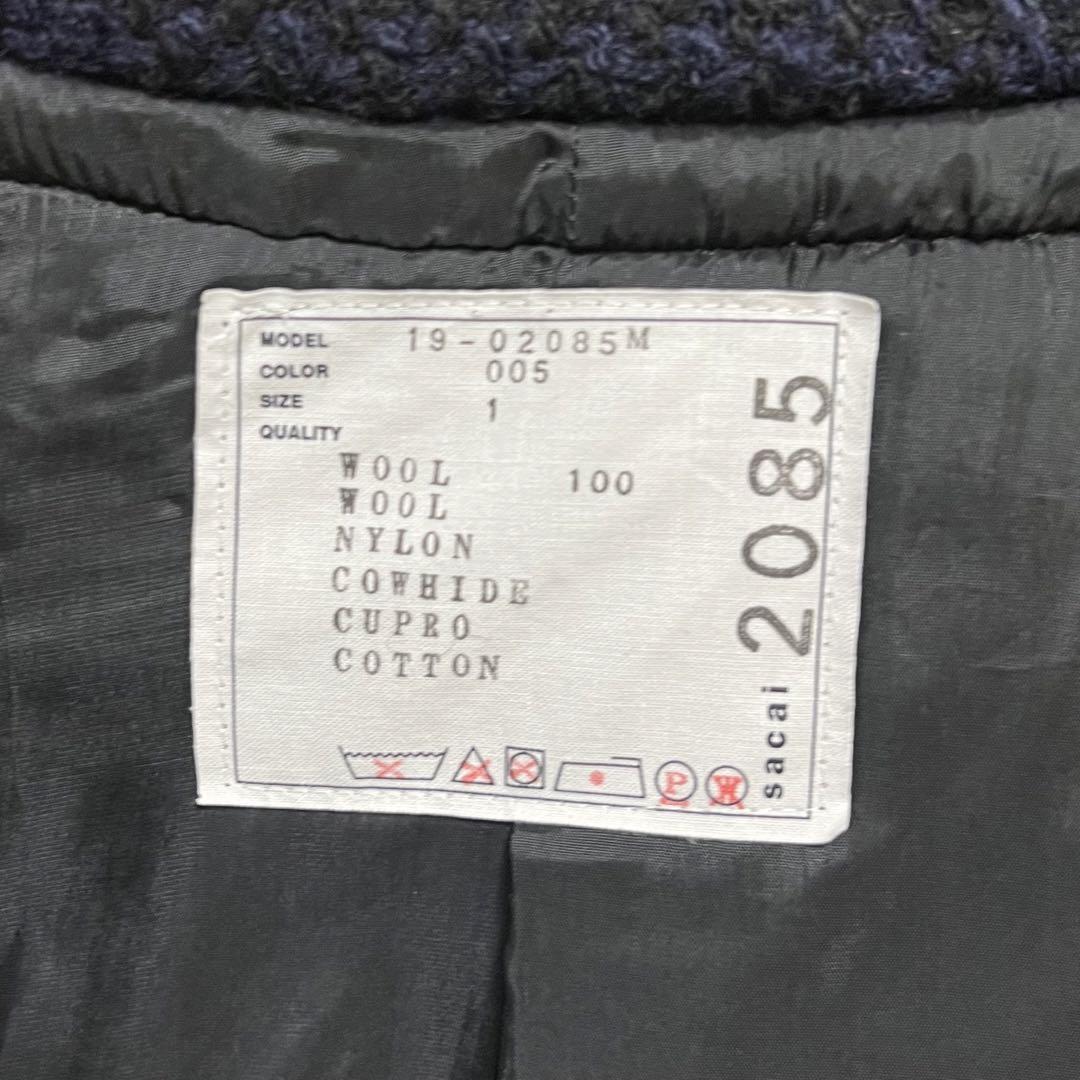 sacai 19AW ハイブリッドドッキングツイードコート size1