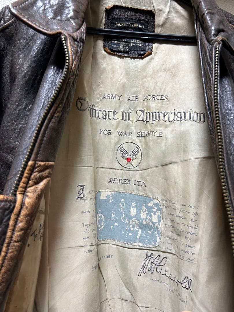 AVIREX レザージャケット a-2 ブラウン
