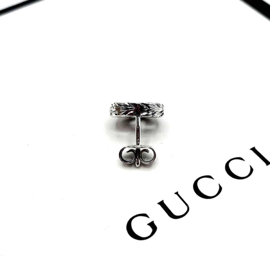 超美品】GUCCI ピアス インターロッキングG 燻 片耳 アラベスク