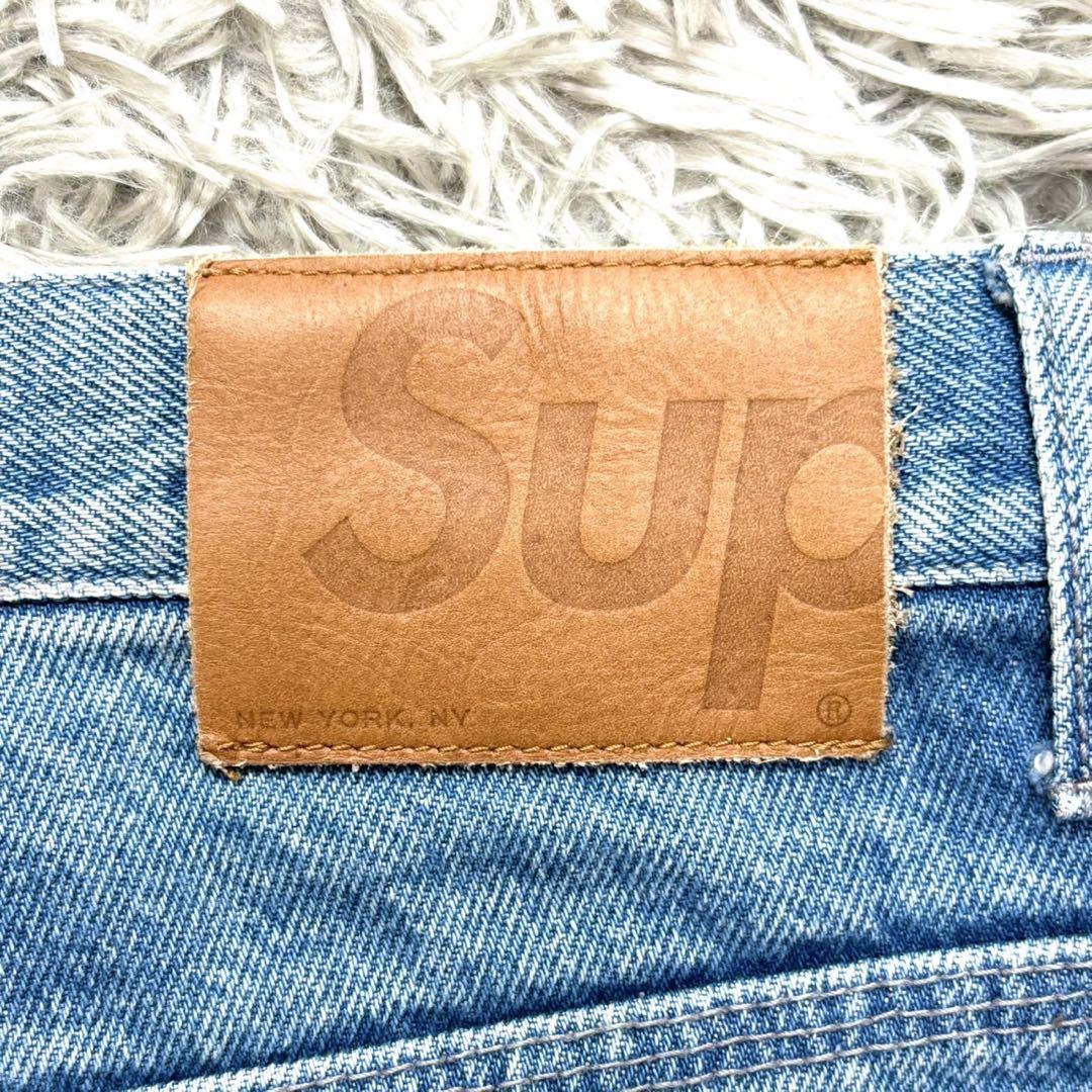 極美品 Supreme デニムペインターショートパンツ インディゴ