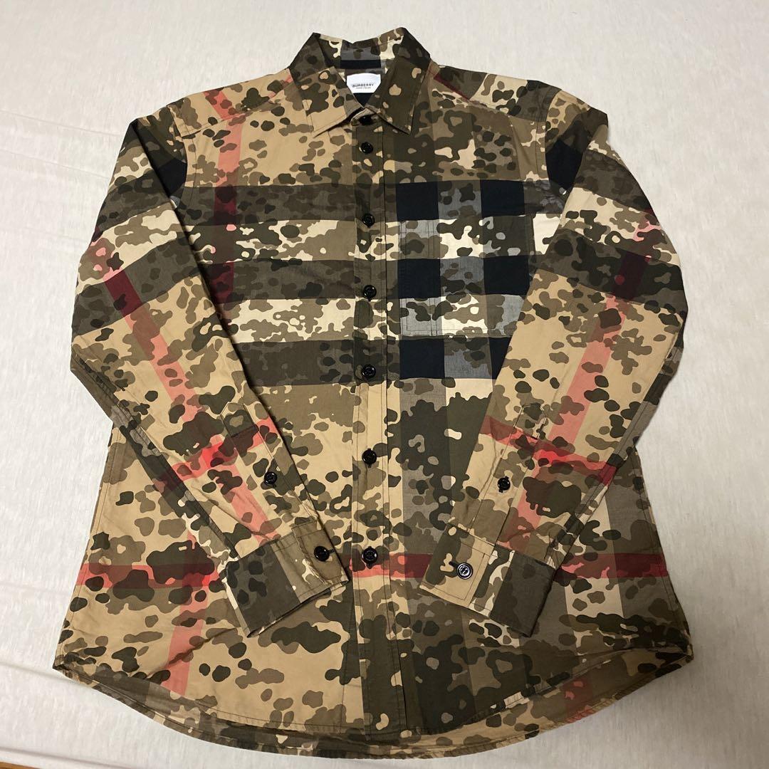 BURBERRY バーバリー 8029830 カモフラ チェック柄長袖シャツ 画像1