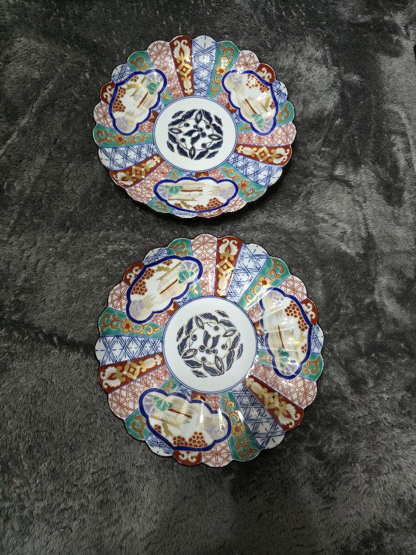 名品 林九郎 三方割元禄地紋和皿 古美術品(懐石料理道具輪