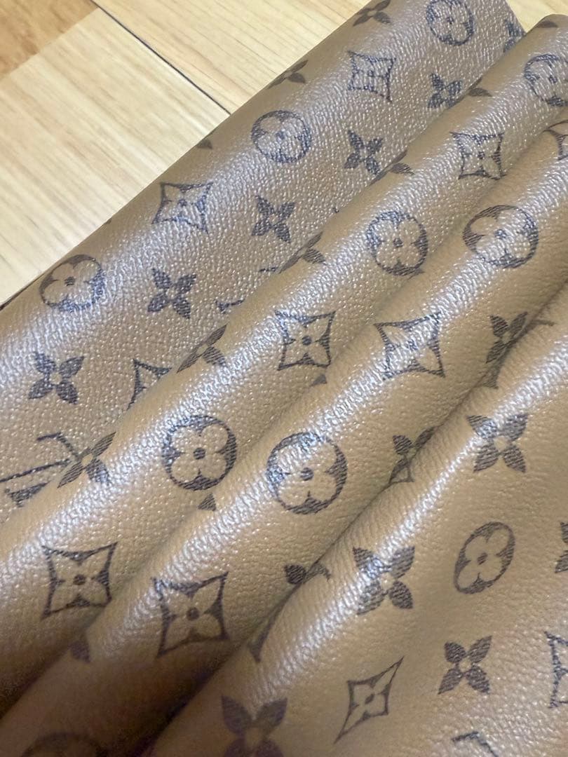 ブラウン　中厚　合皮　ハンドメイド