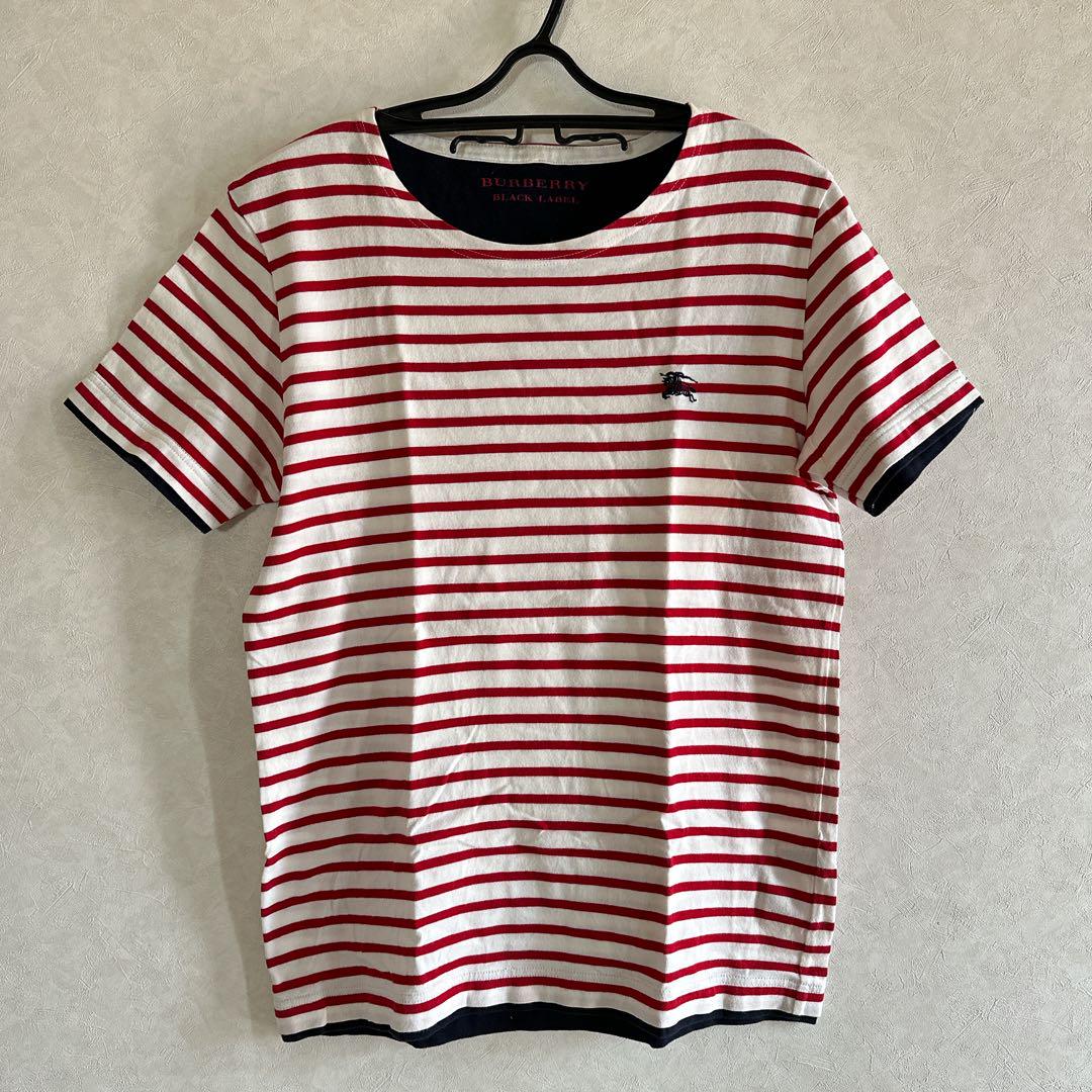 BURBERRY BLACK LABEL ストライプ Tシャツ - メルカリ