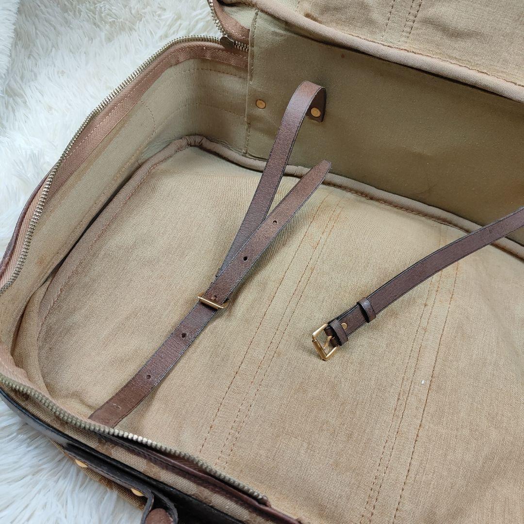 GUCCI　ボストンバッグ　旅行鞄　シェリーライン　GG柄　キャンバス　レザー