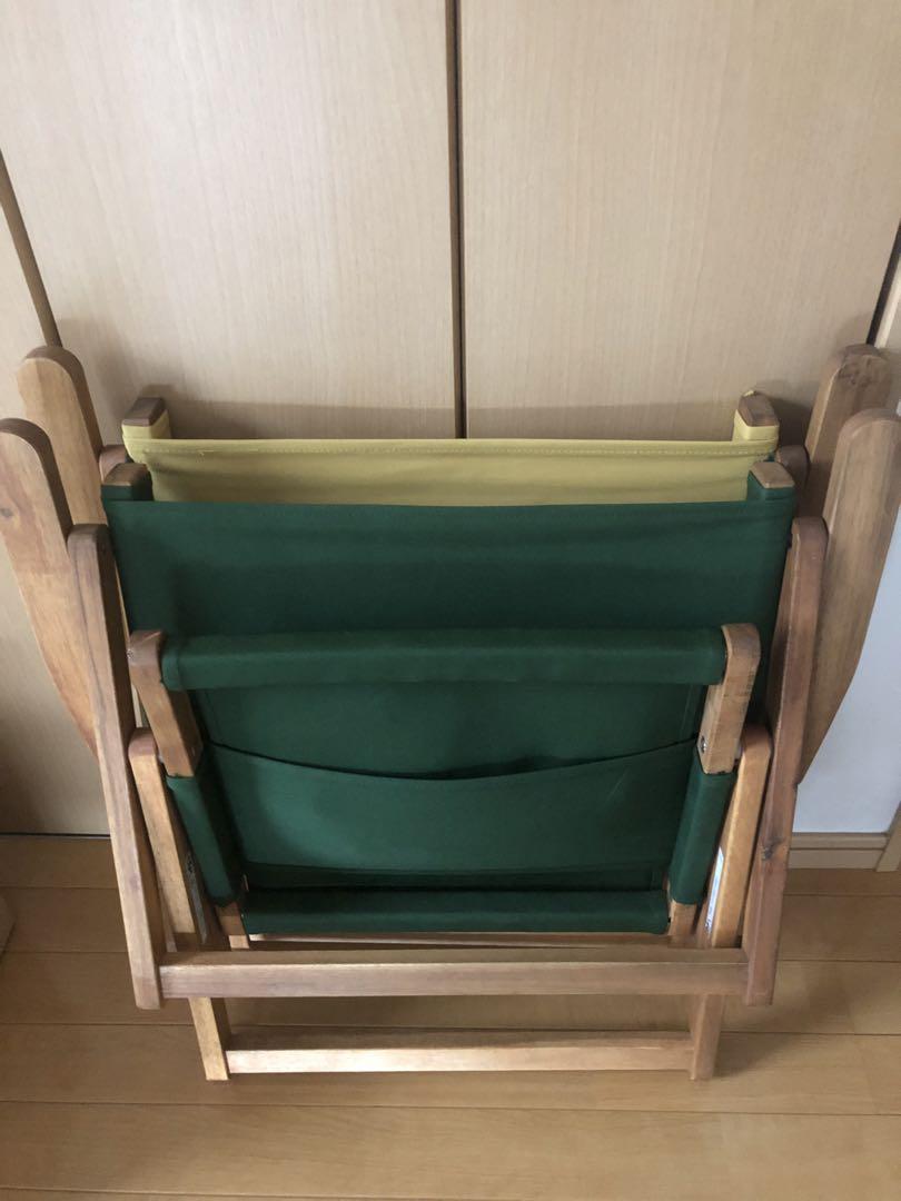 チェア　2脚　木製　キャンプ　アウトドア　折りたたみ　ニトリ