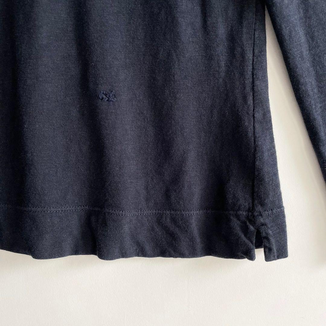 45rpm 日本製 インディゴ染め クルーネックTシャツ ロングスリーブ R刺繍