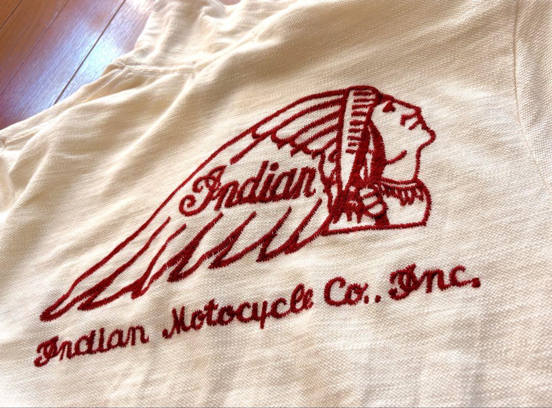 インデアンモーターサイクルIndian 刺繍ロゴ ポロシャツ Mサイズ