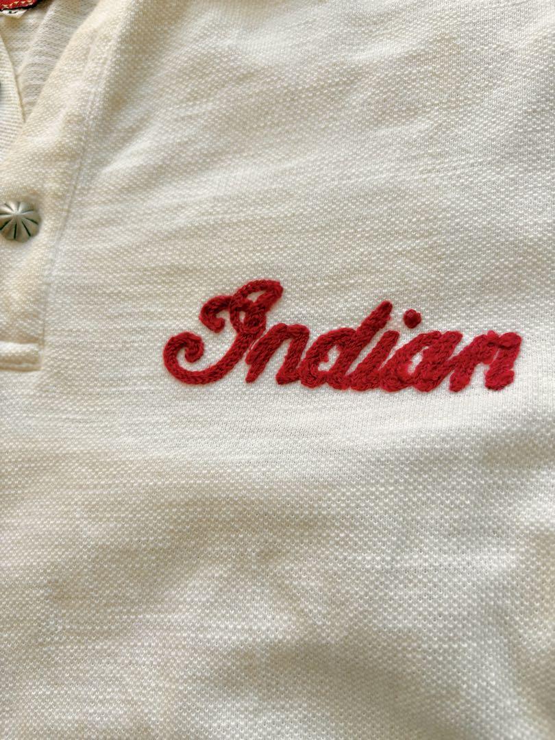 インデアンモーターサイクルIndian 刺繍ロゴ ポロシャツ Mサイズ