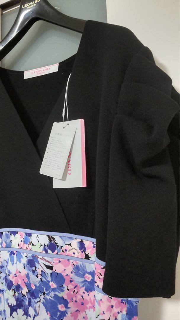 【週末１万円引き】 未使用☆レオナー　2024年　半袖ワンピ黒　4サイズ（42） 週末1万円引き】 未使用☆レオナー 2024年 半袖ワンピ黒 4