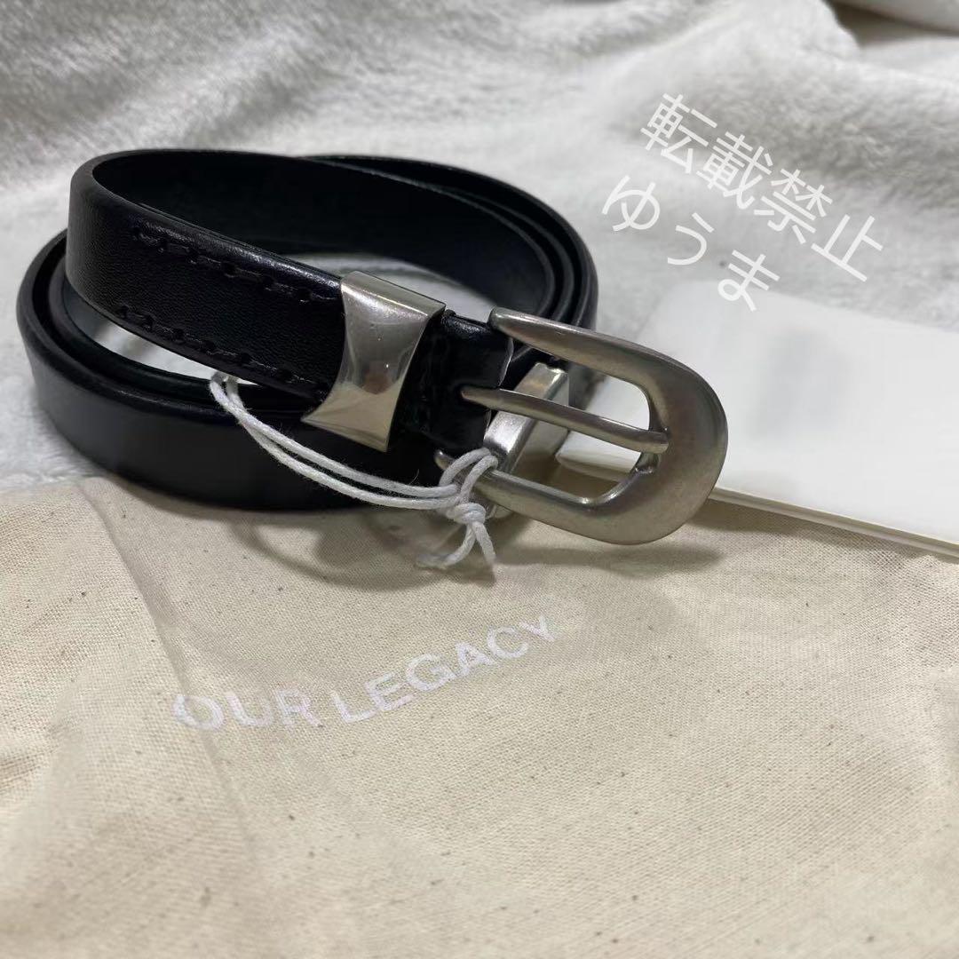 OUR LEGACY/BELT 2CM ブラック LEATHER/80/男女兼用
