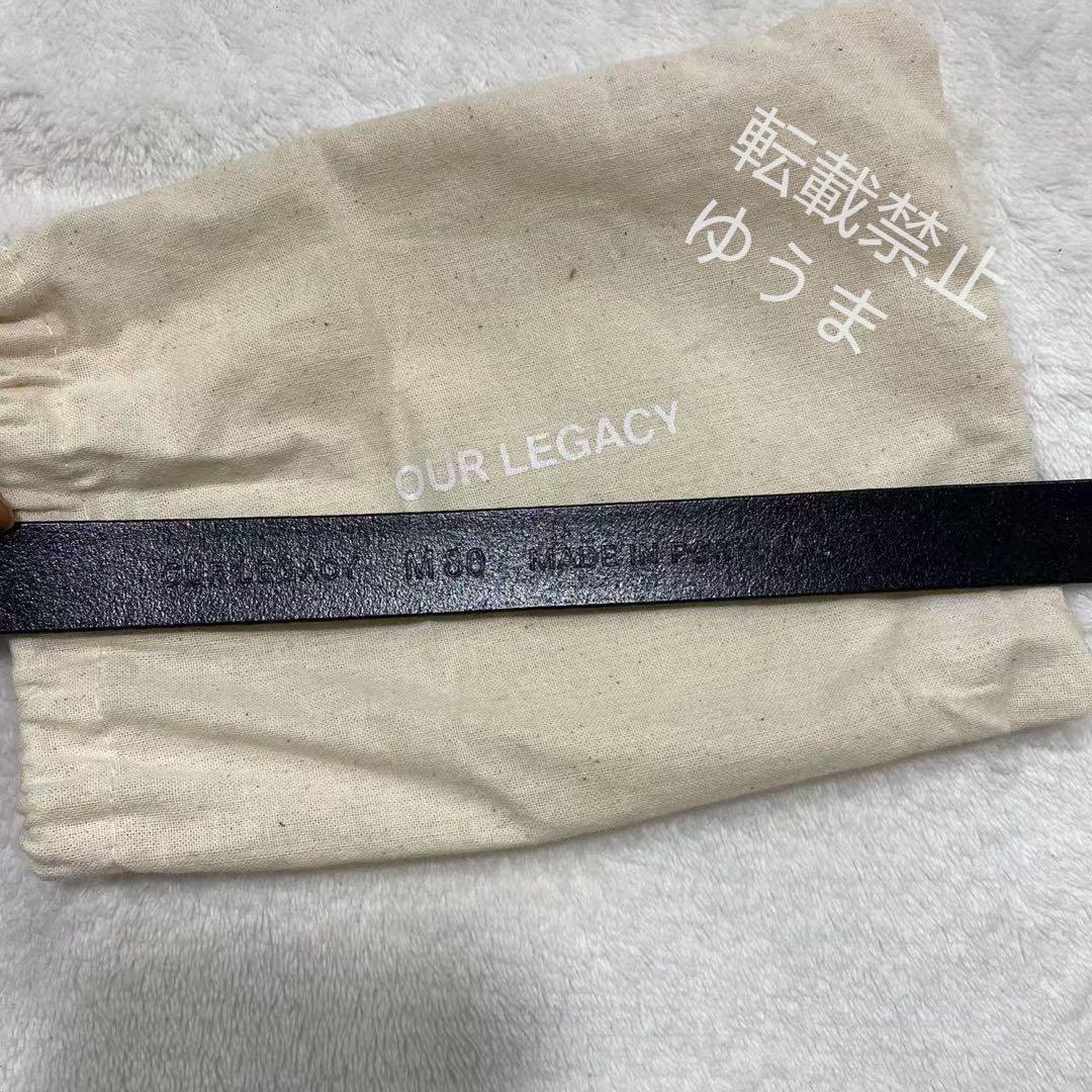 OUR LEGACY/BELT 2CM ブラック LEATHER/80/男女兼用