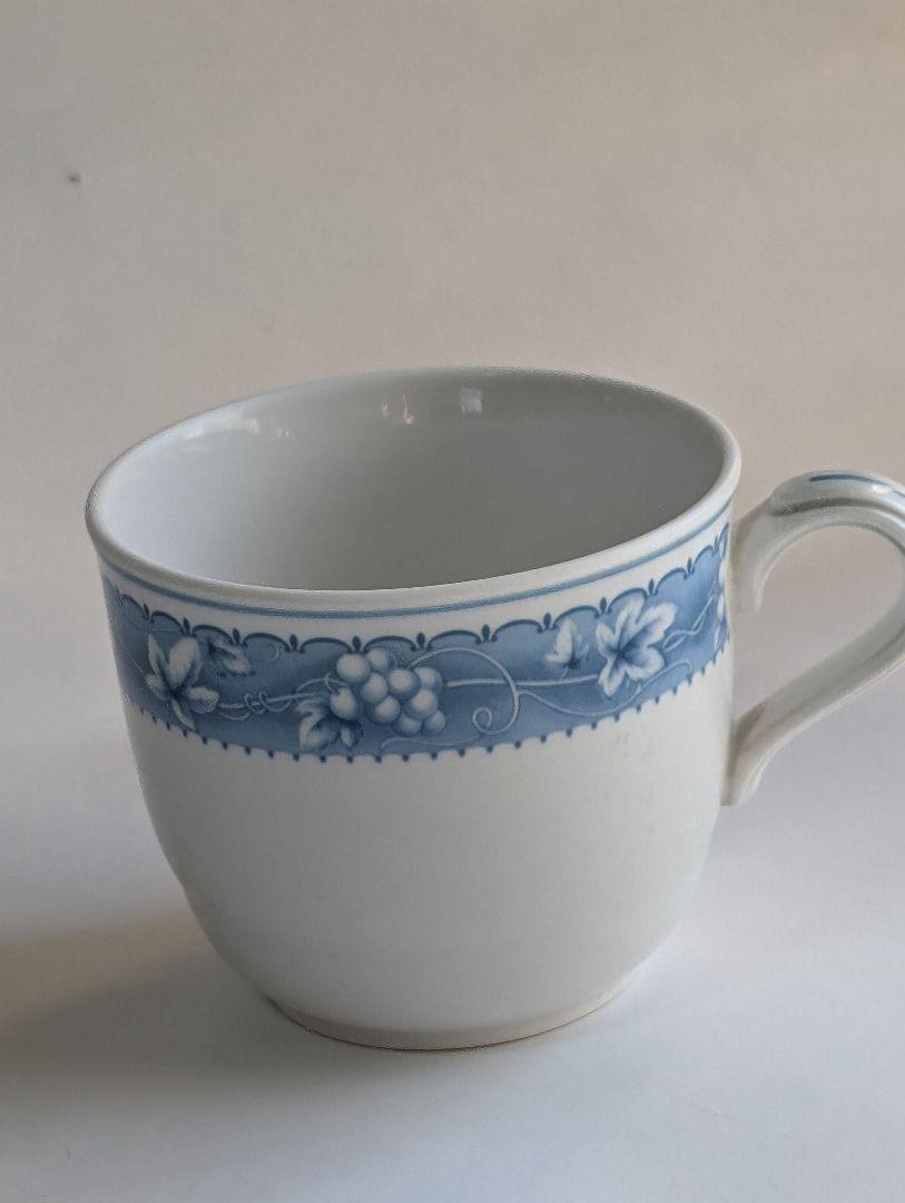 （Y）ノリタケ青と白の花柄セラミックコーヒーカップ