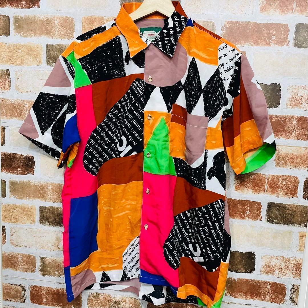 week 柄シャツ柄ジャケット半袖シャツ