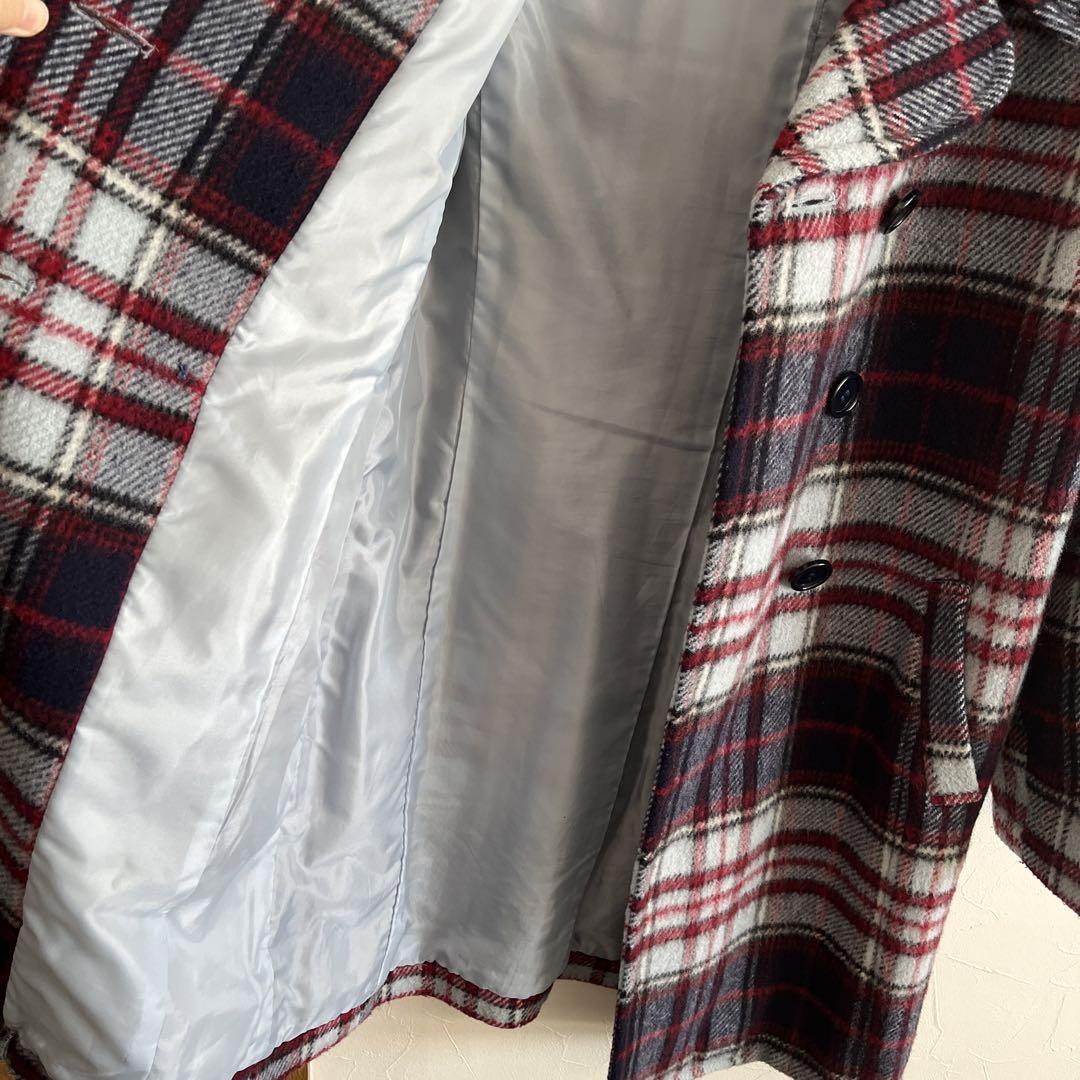 BURBERRY チェック柄 ダブルブレスト ピーコート 40 チェック柄 ダブルブレスト ピーコート - メルカリ