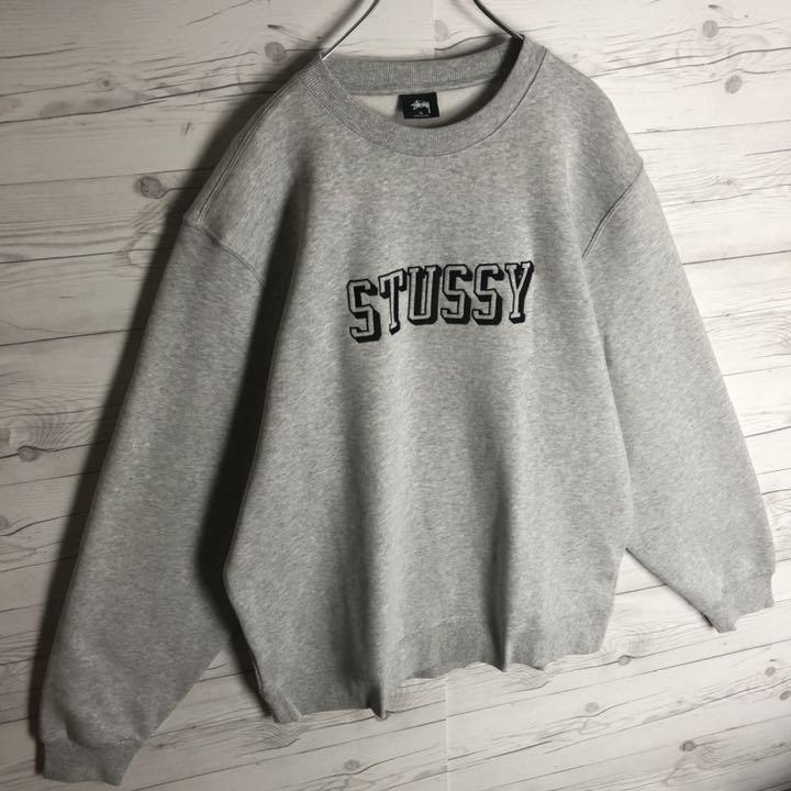 ショップ 即完売モデル 刺繍 入手困難 人気 極美品 L7jk3-m60093239885 STUSSY スウェット デカロゴ ≛がございま