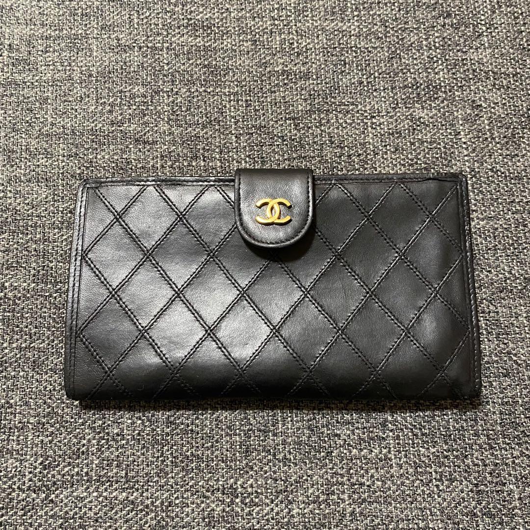 CHANEL シャネル ピコローレ ラムスキン がま口長財布 ブラック