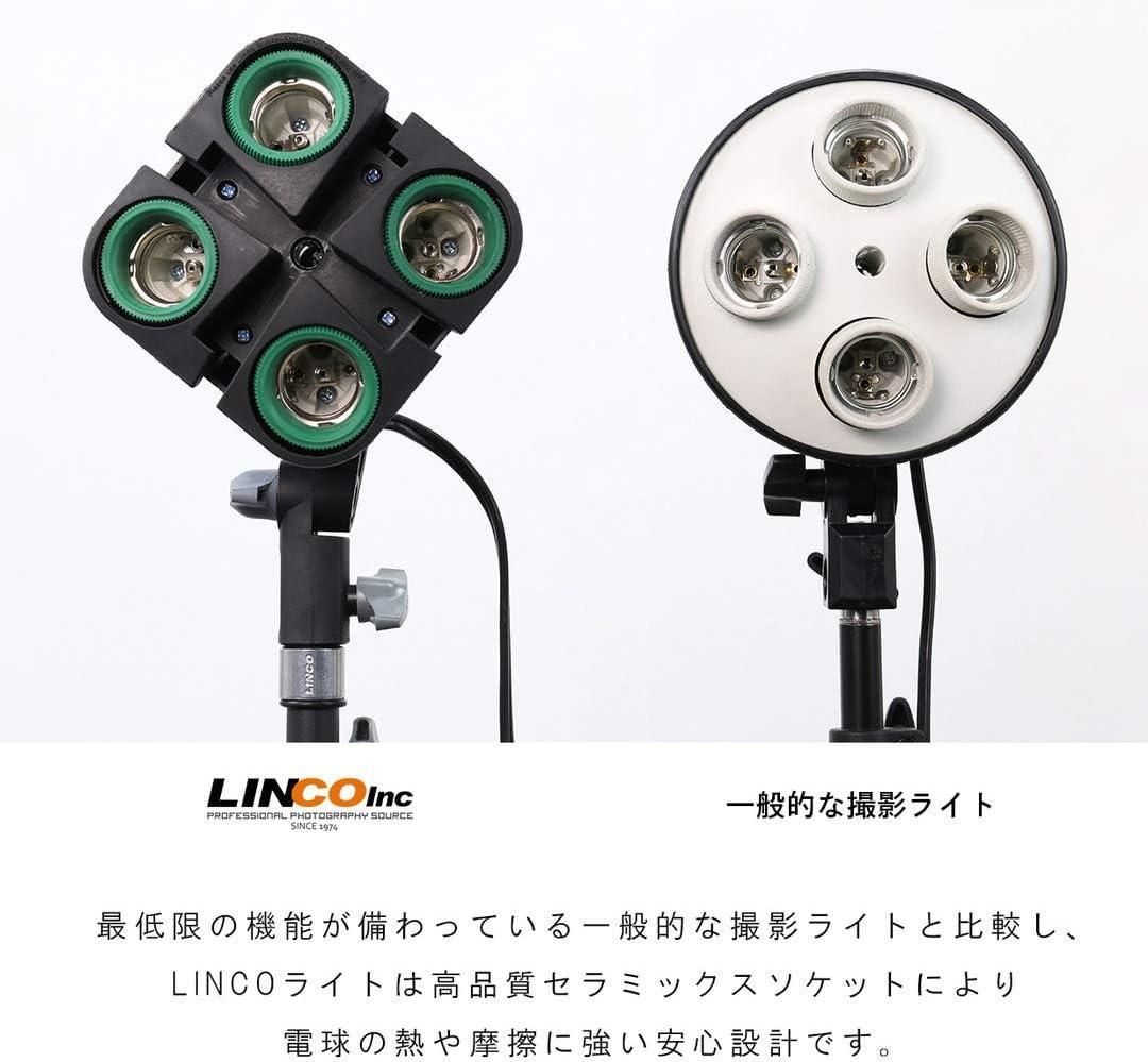 米国LINCO社製　撮影照明　４灯ソケット　三脚　スタンドライト