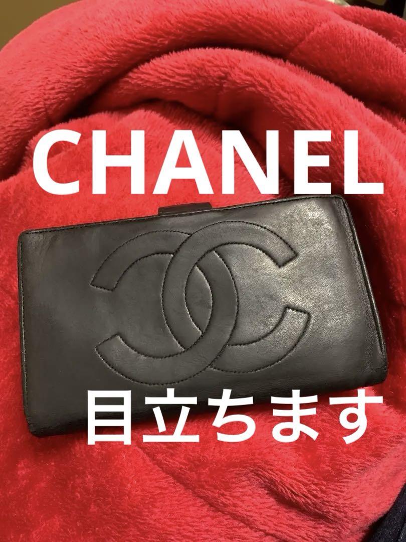 【定番デザイン★25S】CHANEL 二つ折り財布 CCロゴ CHANEL ブラックレザー 二つ折り財布