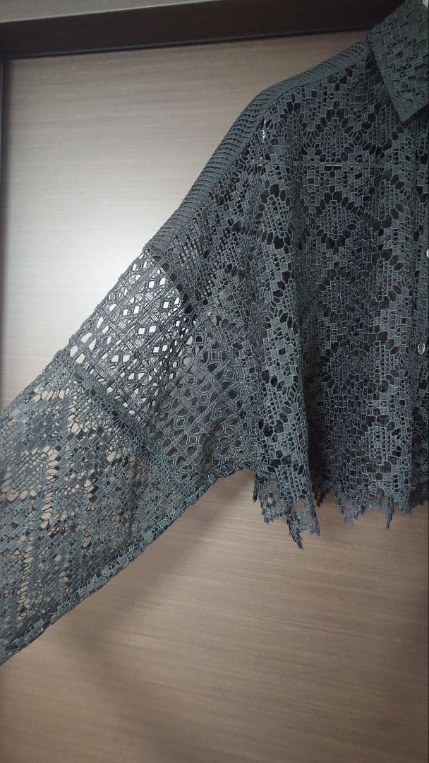 LE CIEL BLEU Paneled Lace Cropped Shirt