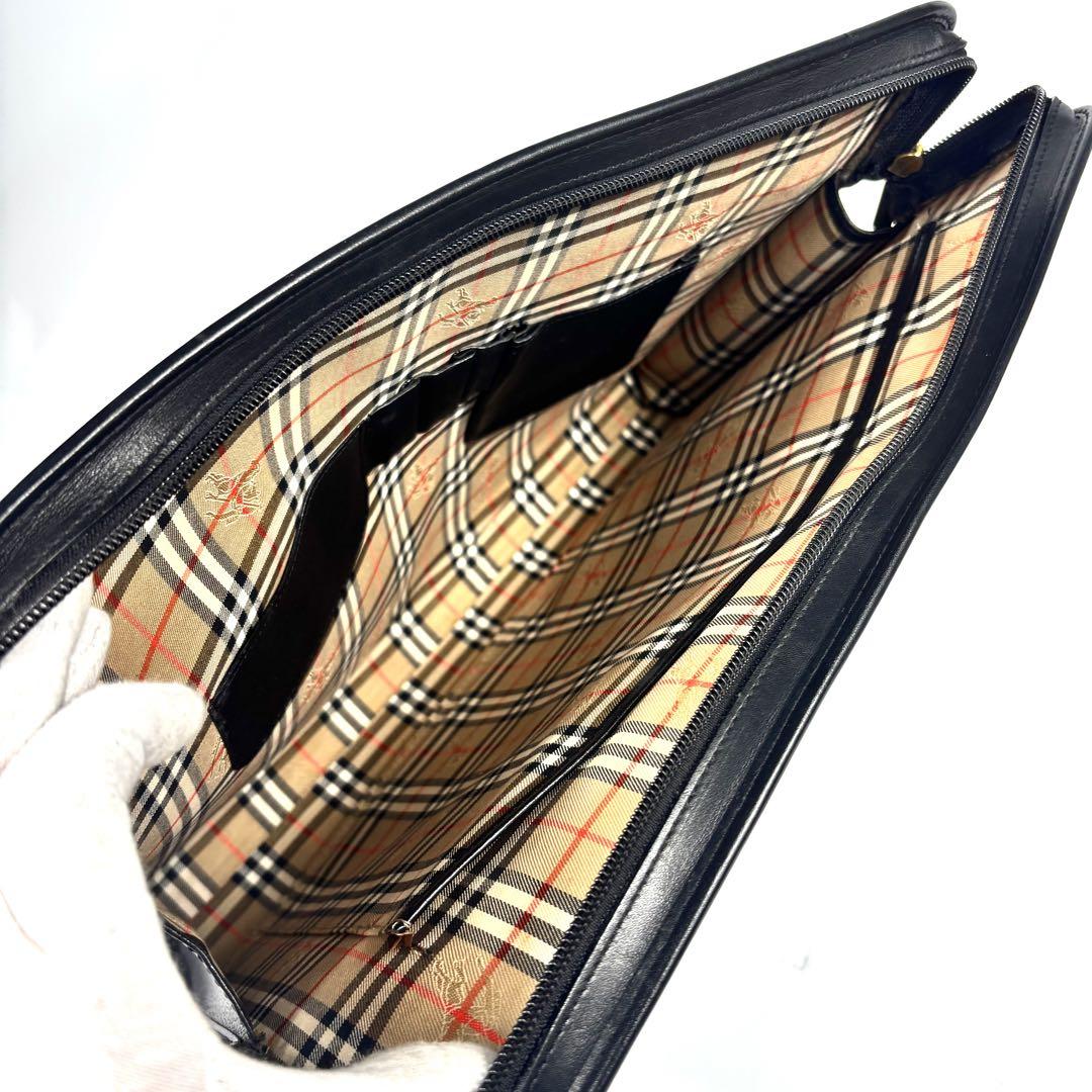 【美品✨️】Burberrys セカンドバッグ 黒 ノバチェック A4対応