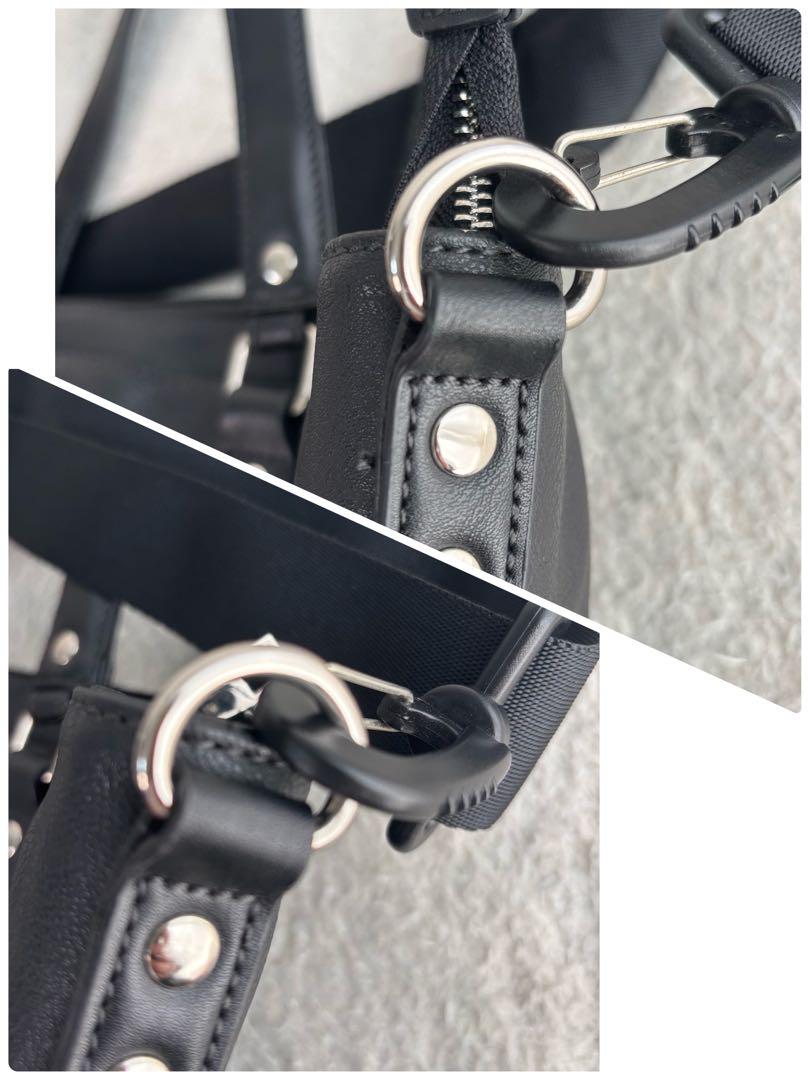 美品 2way ブラック トートバッグ ショルダーストラップ付き大容量