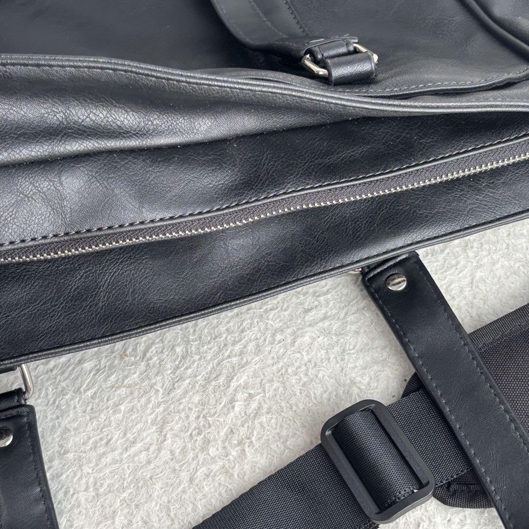 美品 2way ブラック トートバッグ ショルダーストラップ付き大容量