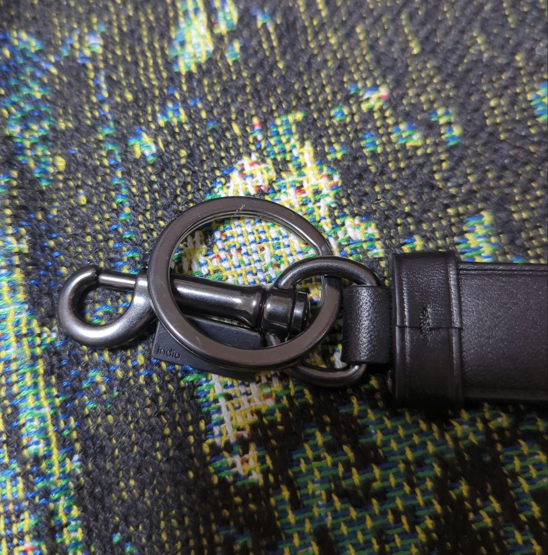未使用　COACH　コーチ　キーリング　キーホルダー　レザー　ブラック
