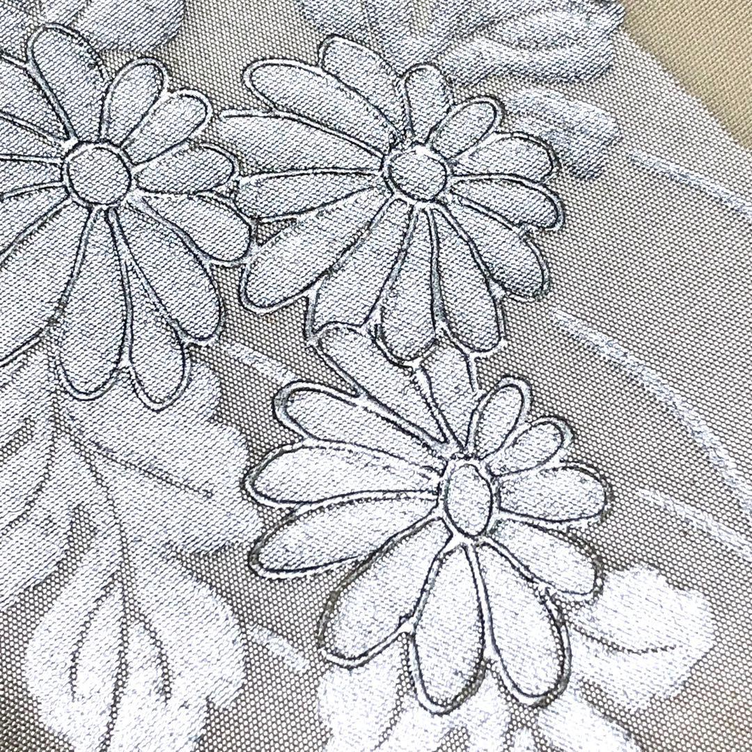 名古屋帯 地紙に花柄模様 刺繍 金駒刺繍 KO-1573