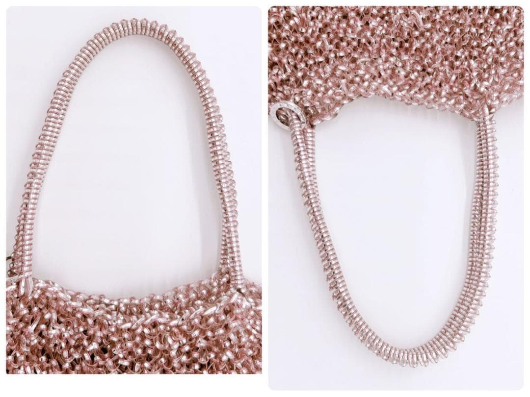 美品 ANTEPRIMA　アンテプリマ　 スクエアラージ バッグ　シルバーピンク